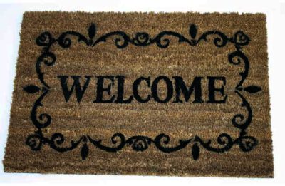 Message Doormat - Welcome Swirls